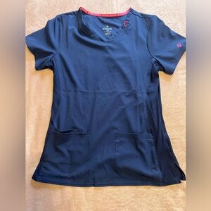 Med Couture Dark Blue Short Sleeve Top